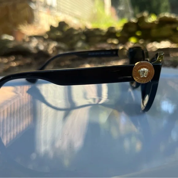 Versace Black Sunglasses with Gold Medallion - Picture 6 of 12